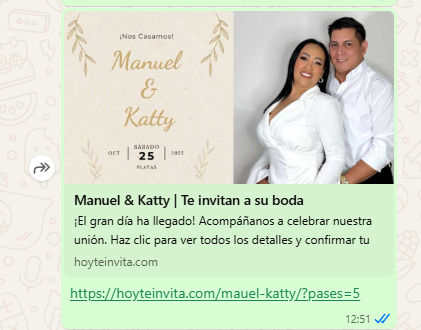 Previsualización de enlace en WhatsApp