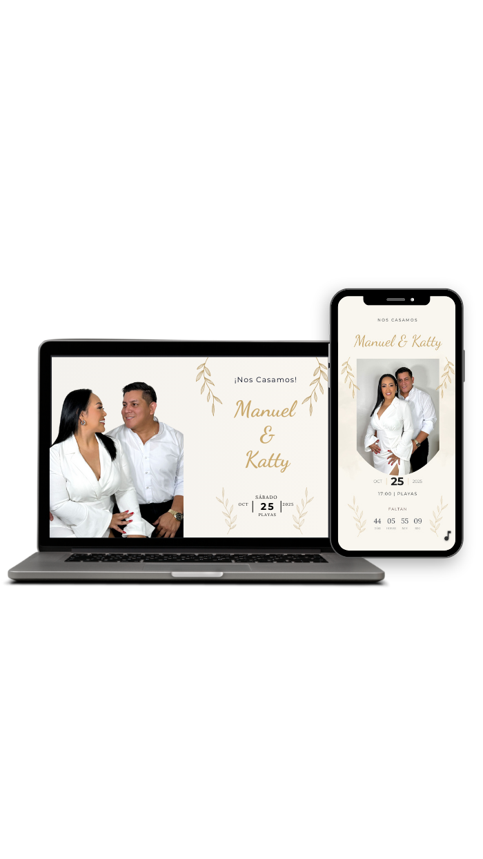 Ejemplo de invitación digital en móvil